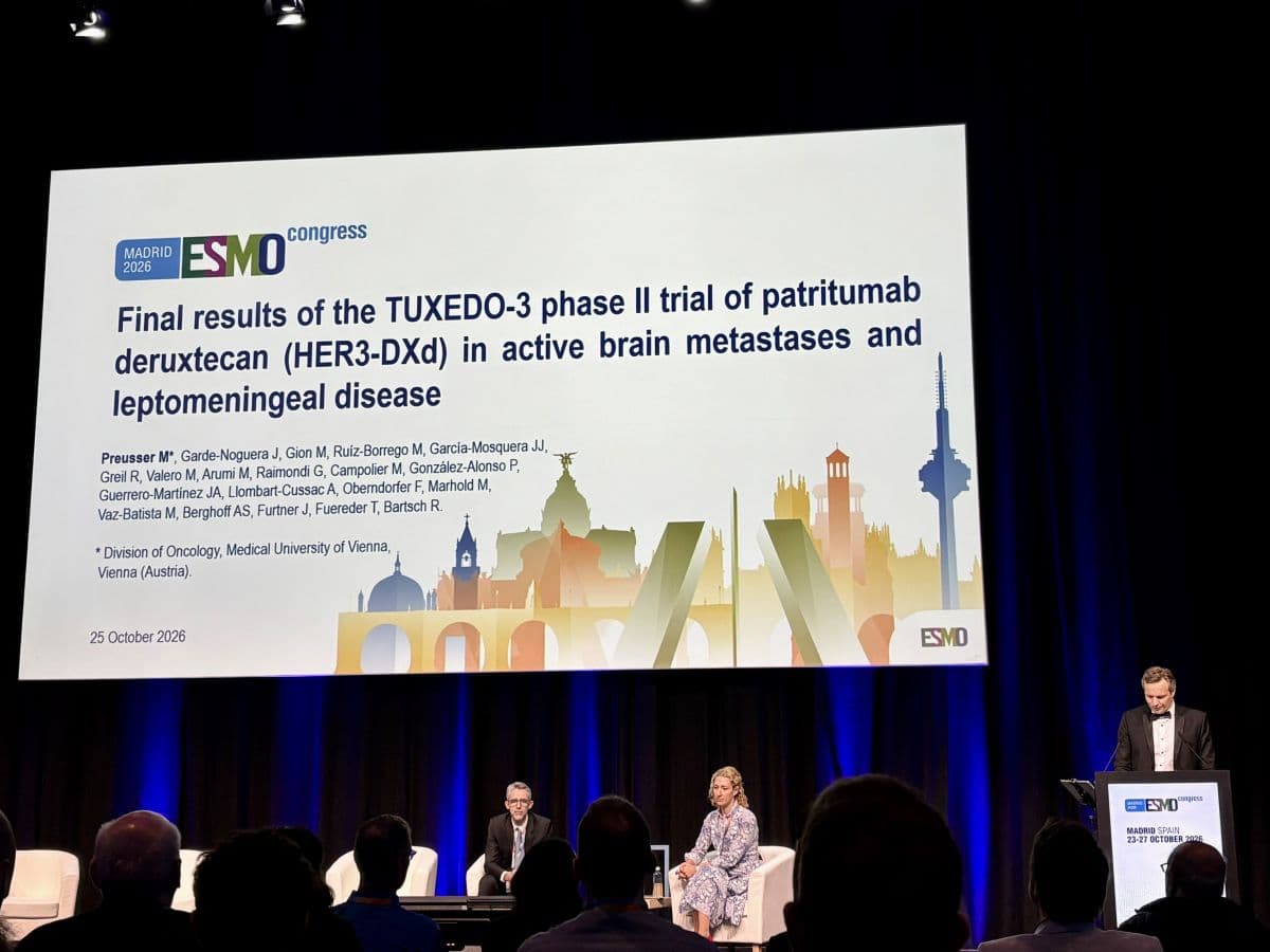MEDSIR presenta los resultados finales de TUXEDO-3 que apuntan el potencial de patritumab deruxtecán en metástasis cerebrales y enfermedad leptomeníngea